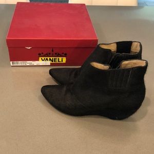 Vaneli Black Suede Booties